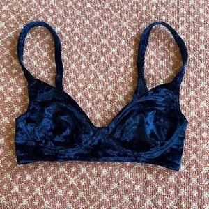 Blue velvet bralette